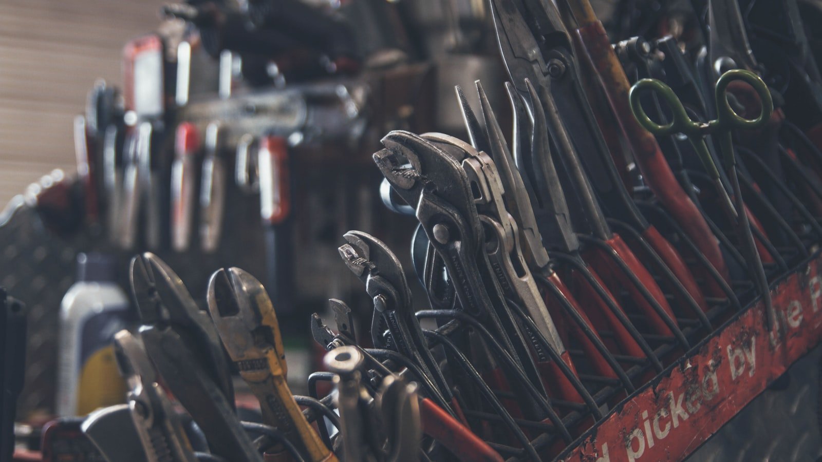 Hardware tools on workbench